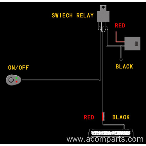 300W 12V 40A Switch Automotive Relay Wiring Kit